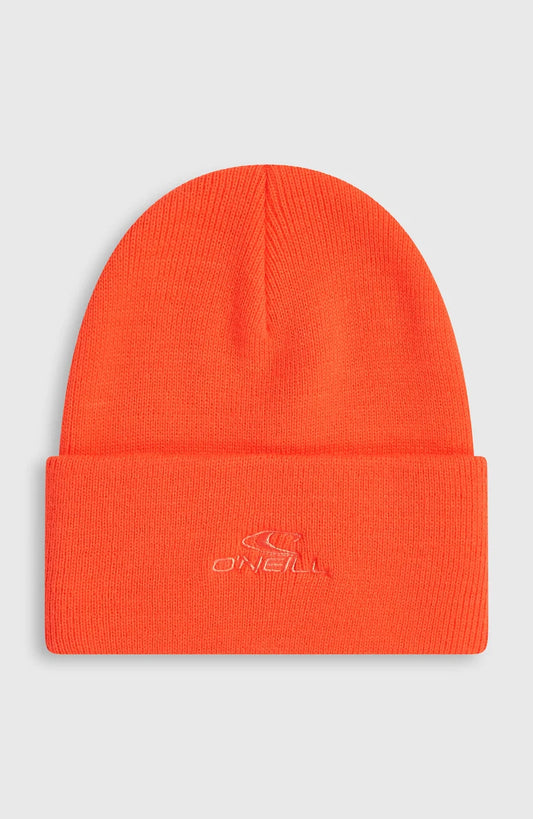 Tuque d'hiver Snow Beanie - O'neill orange vif en tricot avec revers large vue de face
