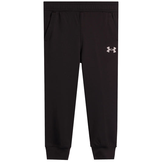 Pantalon - Under Armour noir de style sportif, taille élastique, poches latérales et poignets ajustés, vue de face