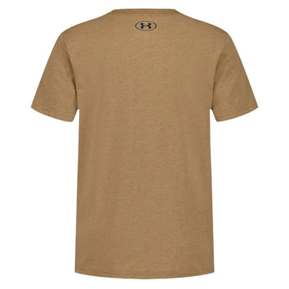 T-Shirt Wander - Under Armour beige en coton, coupe droite, manches courtes, vue de dos, pour adulte homme.