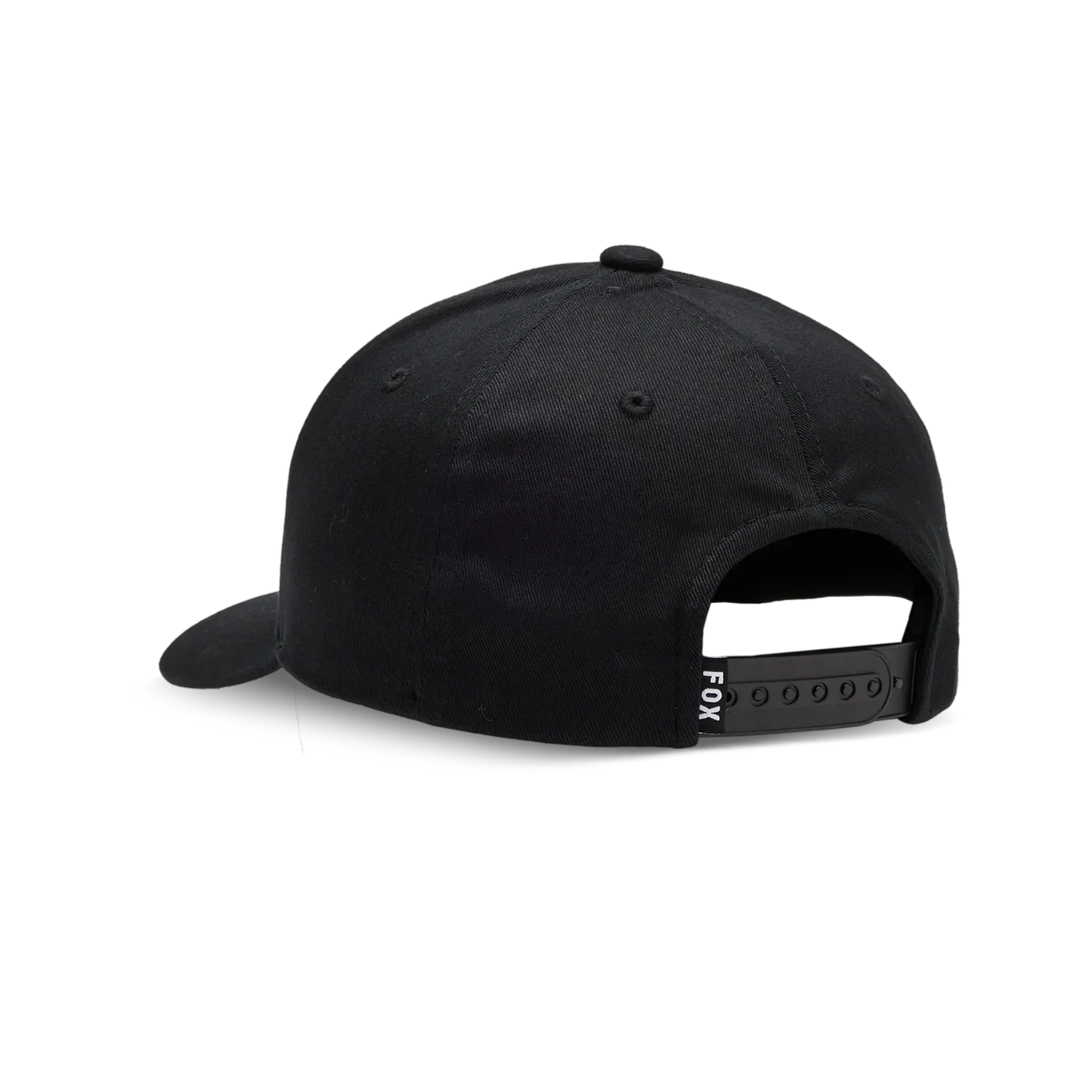 Casquette Legacy - Fox noire en tissu, style classique avec fermeture réglable à l'arrière, vue de dos.