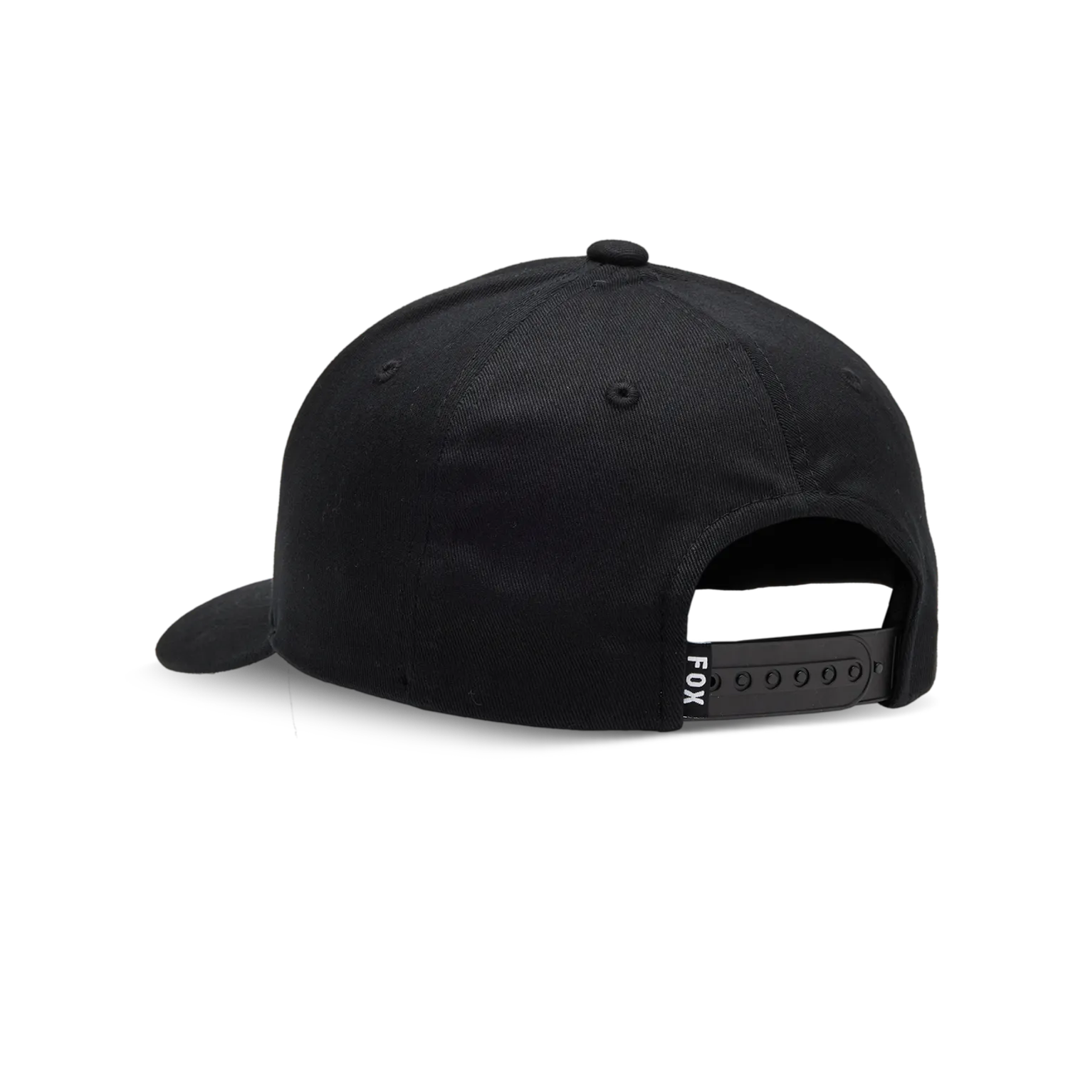 Casquette Legacy - Fox noire en tissu, style classique avec fermeture réglable à l'arrière, vue de dos.