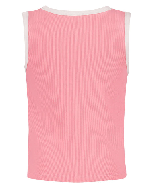 Camisole - Roxy rose à bord blanc en coton, pour enfant, vue de dos, image 2 de la galerie, format portrait.