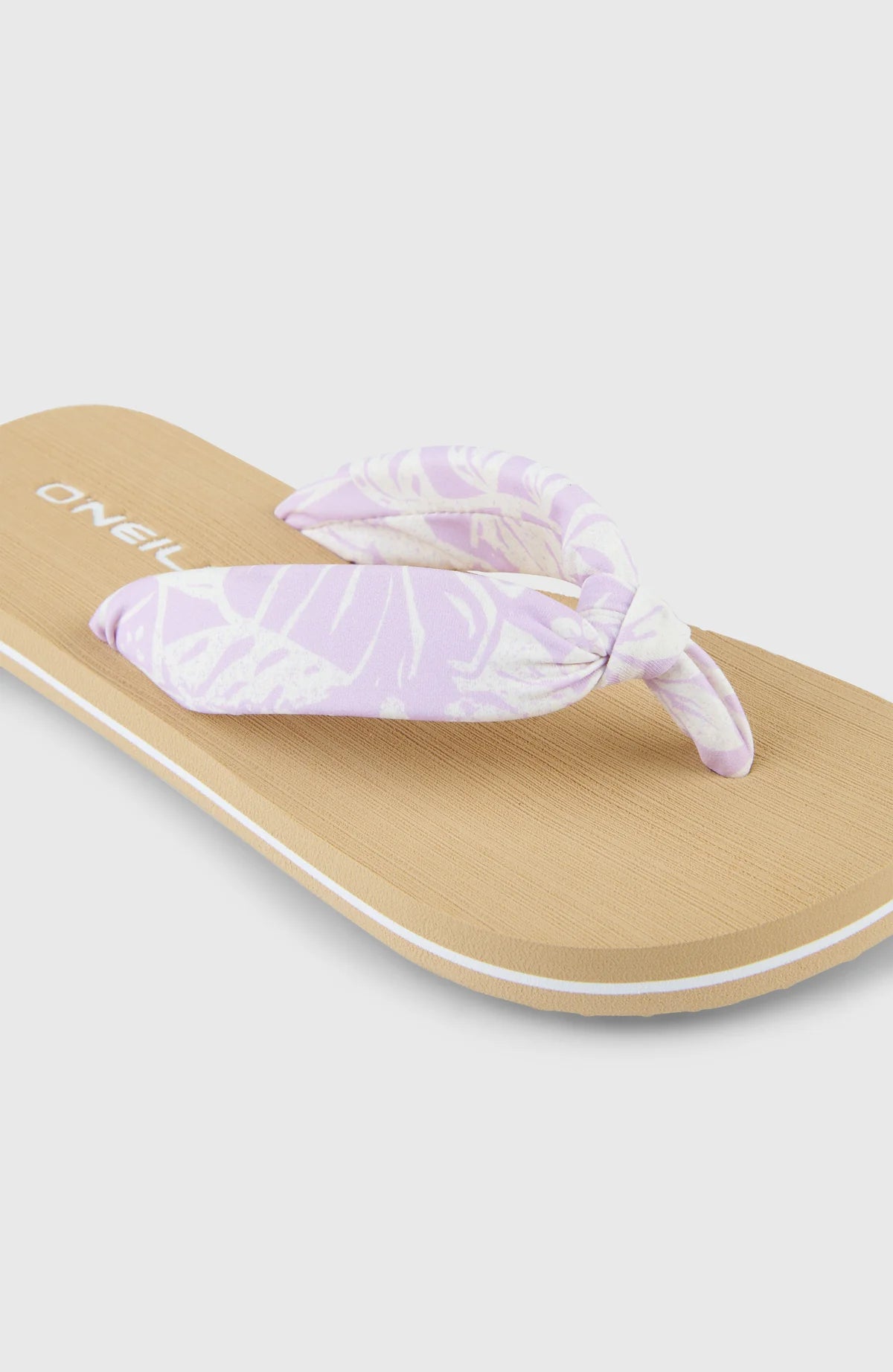 Sandales DITSY SUN - O'neill avec brides en tissu violet à motif floral, vue rapprochée portrait galerie 2