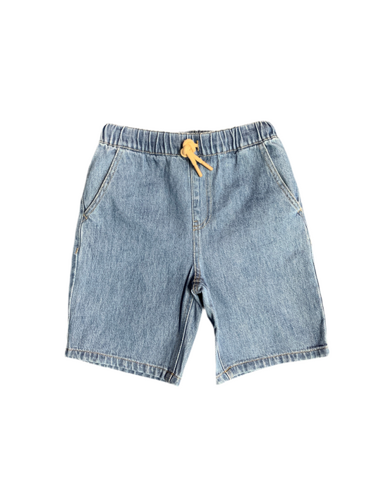 Bermuda - M.I.D en coton bleu clair avec taille ajustable par cordon, style décontracté, vue de face, enfant garçon.