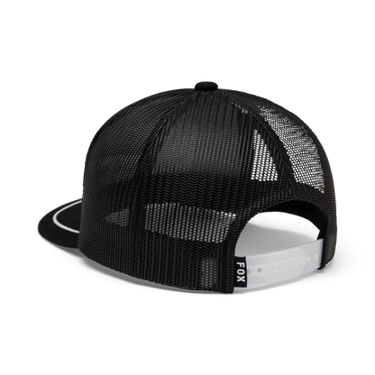 Casquette Honda Snapback - Fox noire en mesh polyester, style snapback, vue de dos avec fermeture réglable blanche.