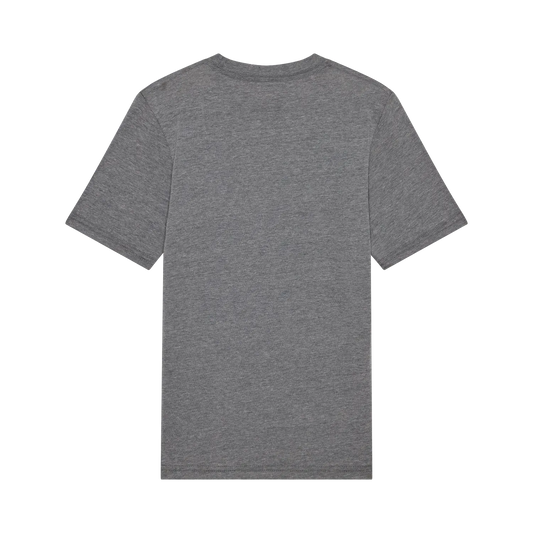 T-Shirt Block Tee - Fox gris en coton peigné, style basique, pour enfant, vue de dos, format carré 1500x1500 pixels.