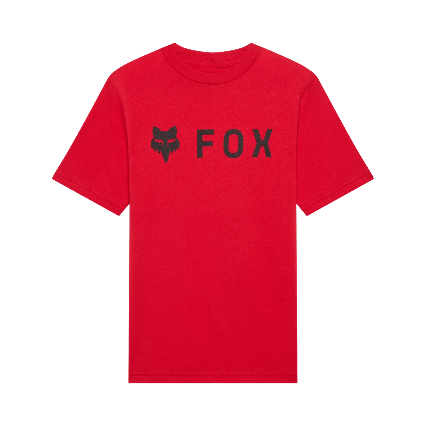 T-Shirt - Fox rouge avec logo noir représentant une tête de renard et le mot "FOX", en coton, vue de face.