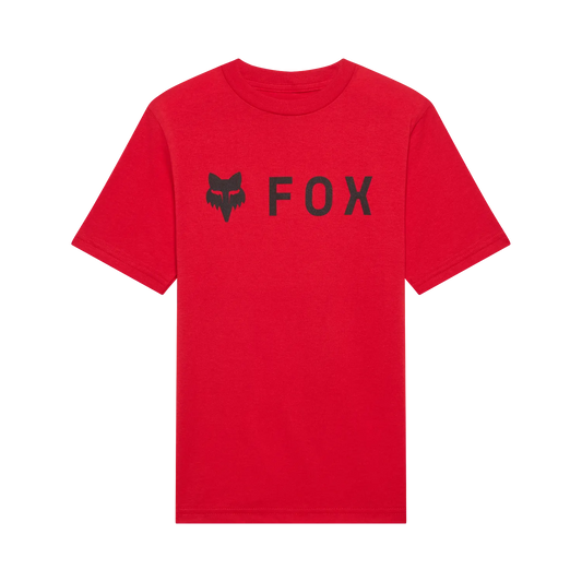 T-Shirt - Fox rouge avec logo noir représentant une tête de renard et le mot "FOX", en coton, vue de face.