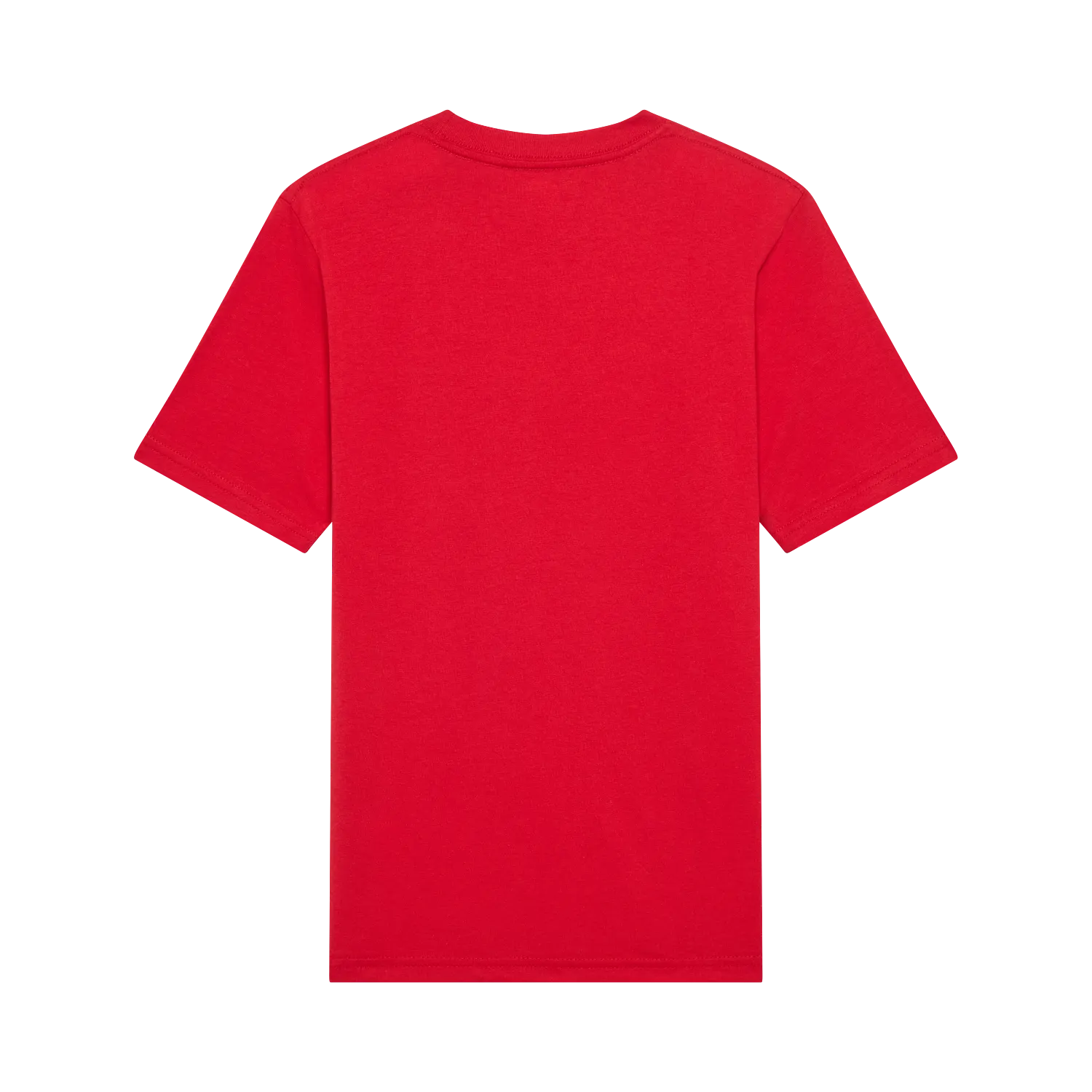 T-Shirt - Fox rouge uni en coton, style classique à manches courtes, vue de dos, taille enfant.