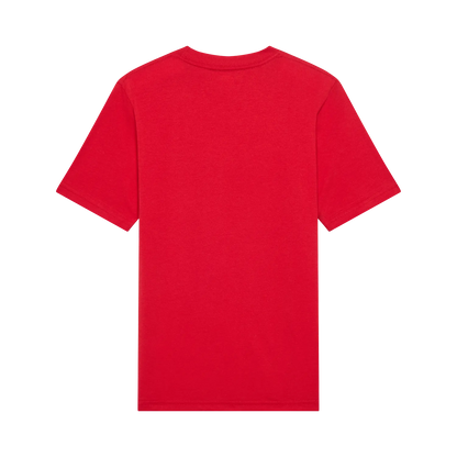 T-Shirt - Fox rouge uni en coton, style classique à manches courtes, vue de dos, taille enfant.