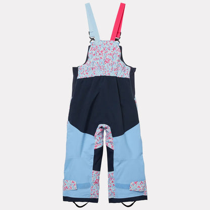 Salopette de neige Rider - Helly Hansen bleu marine et bleu clair à motifs floraux pour enfant vue de face