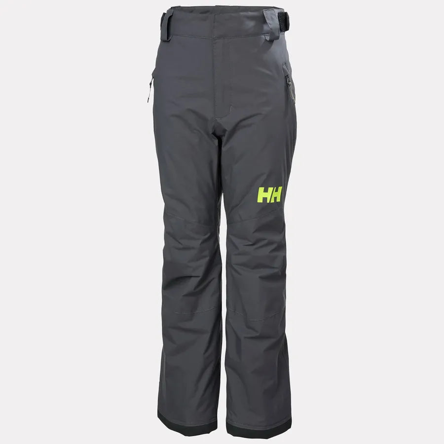 Pantalon de neige - Helly Hansen gris foncé à jambes longues et taille ajustable vue de face