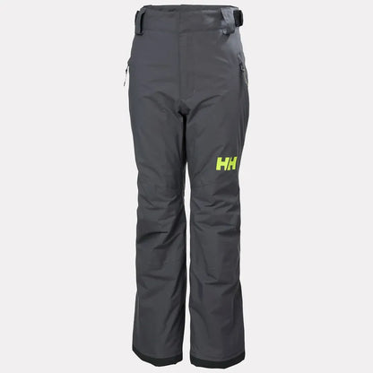 Pantalon de neige - Helly Hansen gris foncé à jambes longues et taille ajustable vue de face