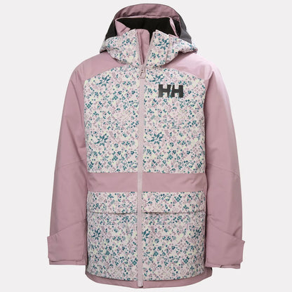 Manteau d'hiver Stellar Jacket 2.0 - Helly Hanse rose à motifs floraux avec capuche vue de face