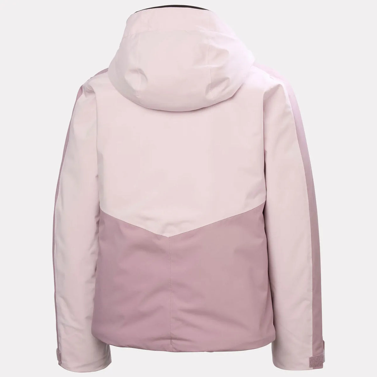 Manteau d'hiver Snowbliss - Helly Hansen rose pâle et rose poudré à capuche vue de dos