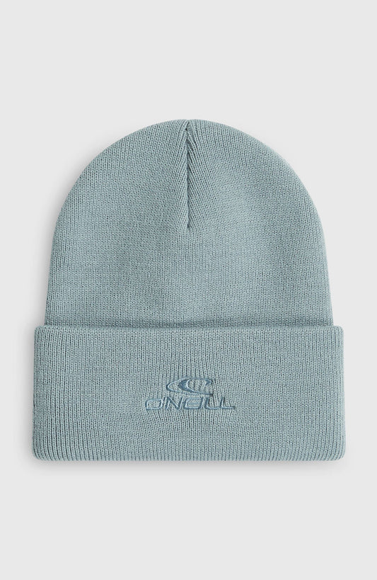 Tuque d'hiver Snow Beanie - O'neill grise en maille tricotée avec revers et logo brodé vue de face