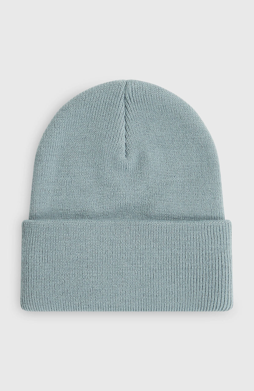 Tuque d'hiver Snow Beanie - O'neill, bonnet en maille bleu gris pâle à revers, style hivernal, vue de face