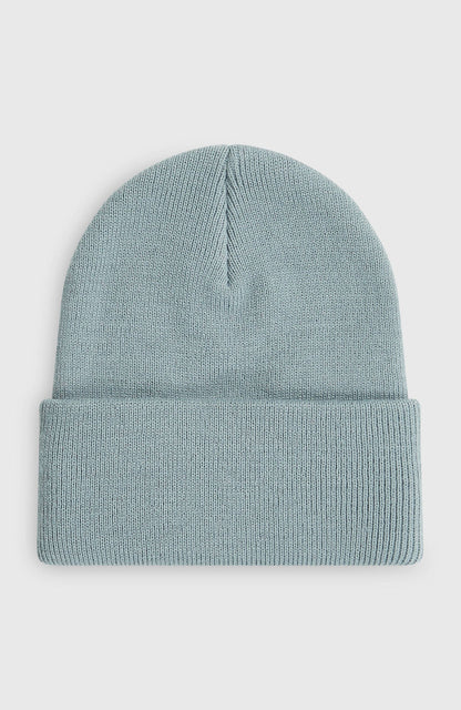 Tuque d'hiver Snow Beanie - O'neill, bonnet en maille bleu gris pâle à revers, style hivernal, vue de face