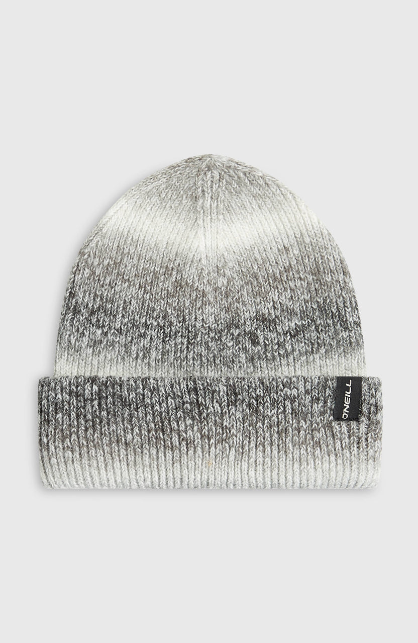 Tuque d'hiver Gradient Beanie - O'Neill en tricot gris dégradé avec revers et étiquette cousue vue de face