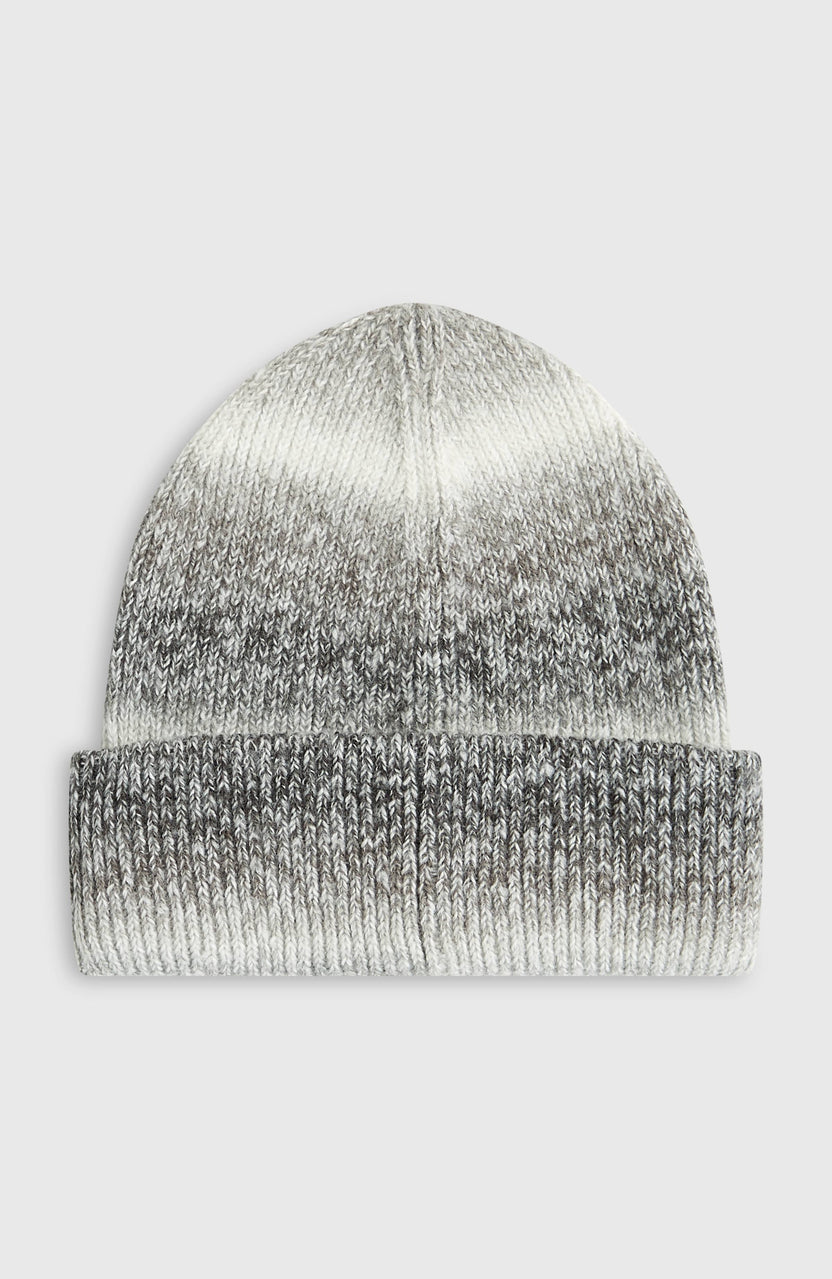Tuque d'hiver Gradient Beanie - O'Neill en tricot gris et blanc dégradé avec revers côtelé vue de face