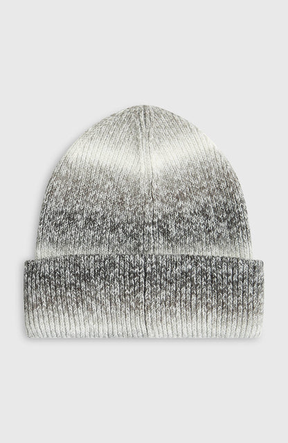 Tuque d'hiver Gradient Beanie - O'Neill en tricot gris et blanc dégradé avec revers côtelé vue de face