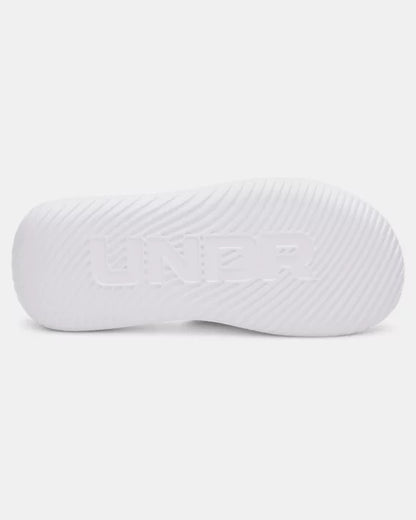 Sandales - UA Ignite Pro 8 Under Armour, semelle blanche vue de dessous avec logo intégrée, détail antidérapant.