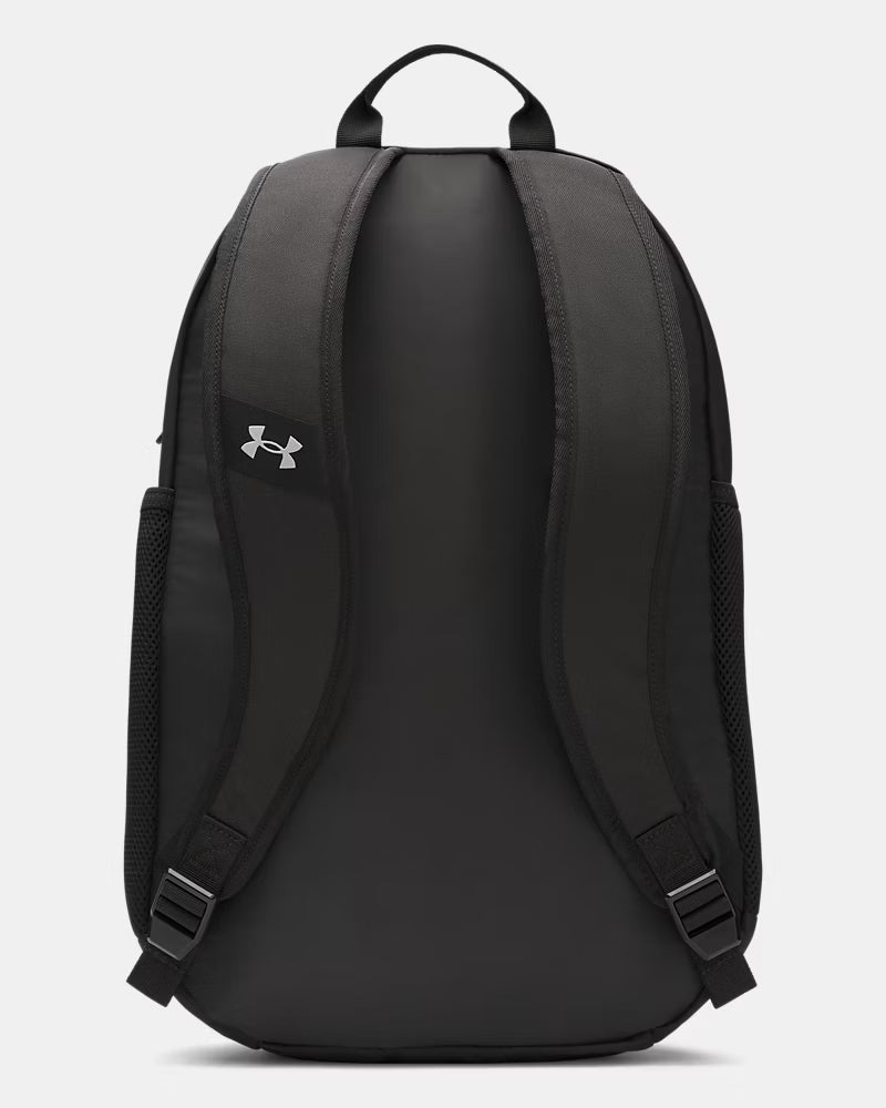 Sac à dos UA Hustle Sport 6.0 - Under Armour noir avec bretelles rembourrées et dos renforcé, vue de dos.
