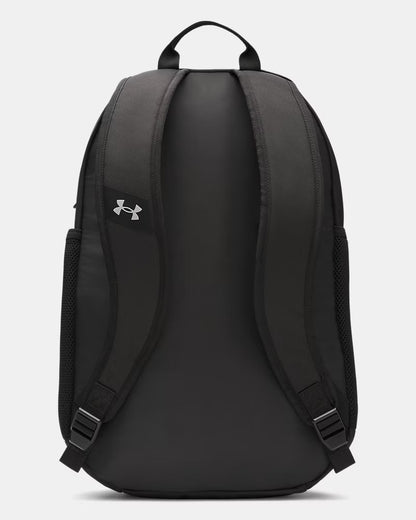 Sac à dos UA Hustle Sport 6.0 - Under Armour noir avec bretelles rembourrées et dos renforcé, vue de dos.
