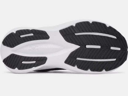 Espadrilles UA BPS Assert 11 Ac - Under Armour semelle extérieure blanche et noire, vue de dessous pour enfant garçon préscolaire.