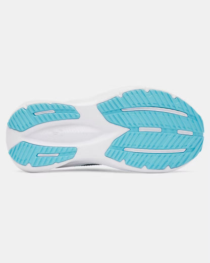 Espadrilles UA BPS Assert 11 Ac - Under Armour semelle extérieure blanche et bleu clair vue de dessous garçon préscolaire