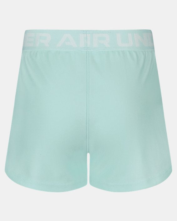 Short - Under Armour vue arrière en portrait, short en polyester de couleur bleu clair, image galerie 2
