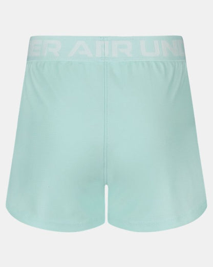 Short - Under Armour vue arrière en portrait, short en polyester de couleur bleu clair, image galerie 2