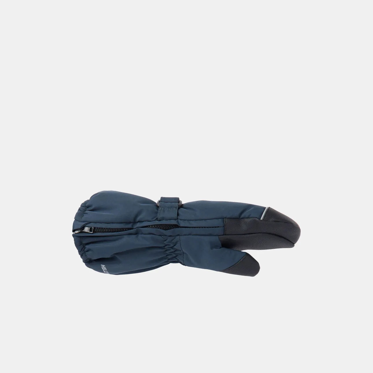 Mitaines d'hiver - Helly Hansen bleu marine et noir en tissu technique imperméable, vue de côté, adaptée pour enfant.