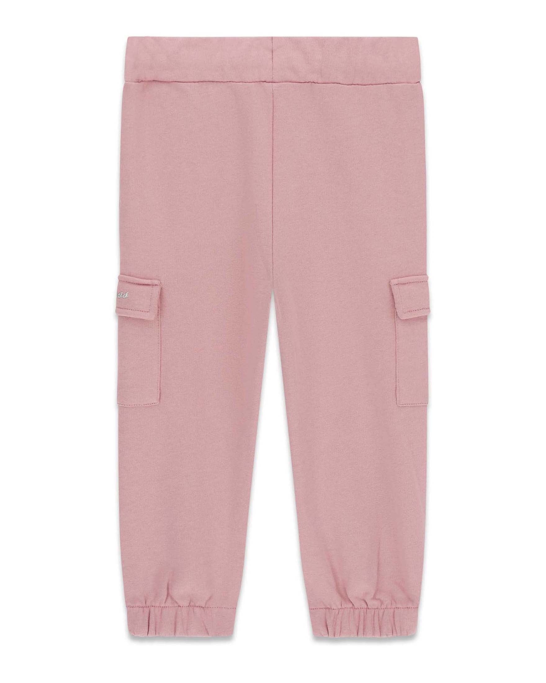 Pantalon - Guess rose à poches cargo et chevilles élastiquées vue de face