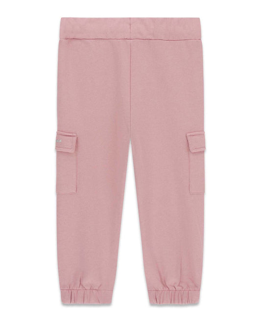 Pantalon - Guess rose à poches cargo et chevilles élastiquées vue de face