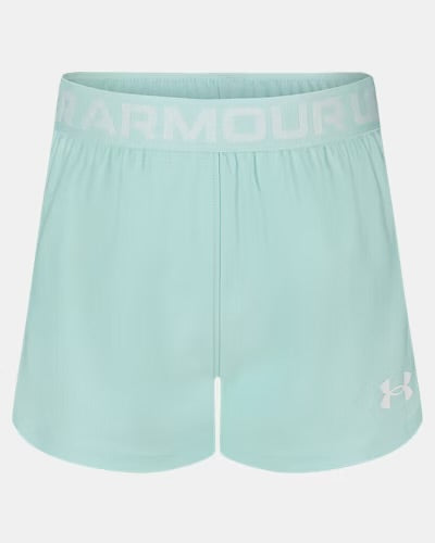 Short - Under Armour en polyester bleu clair avec logo discret, photo portrait 400x500 position galerie 1