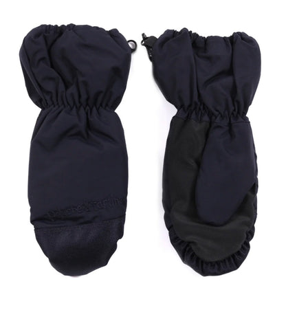 Mitaines d'hiver - Peluche et Tartine bleu marine en tissu avec paumes noires antidérapantes, vues de face et de dos