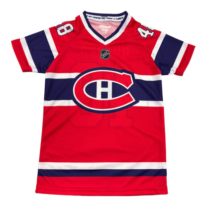 Jersey manches courtes rouge foncé - Hutson - PROMO 2 pour 50$, modèle de hockey avec logo des Canadiens, vue de face