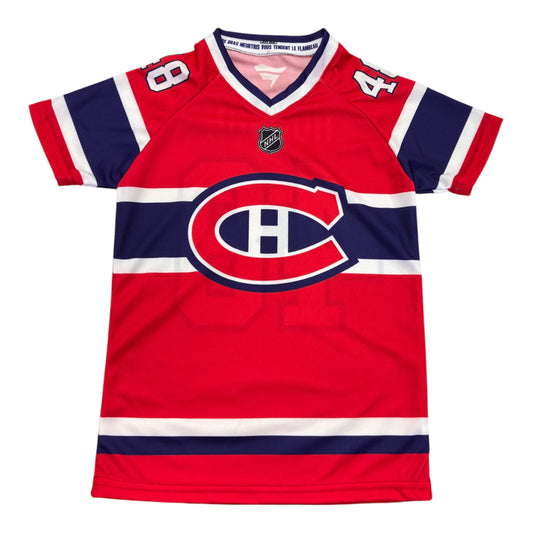 Jersey manches courtes rouge foncé - Hutson - PROMO 2 pour 50$, modèle de hockey avec logo des Canadiens, vue de face