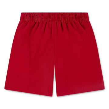 Short - Jordan rouge uni en polyester, style court avec taille élastique, vue de face, pour enfant garçon.