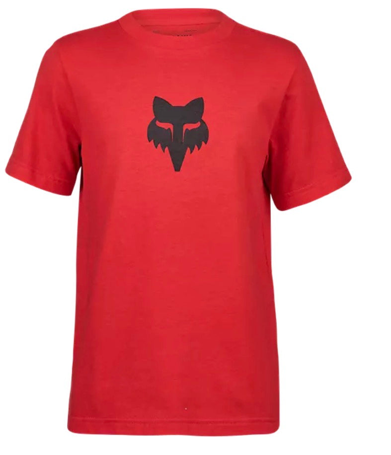 T-Shirt - Fox rouge en coton à manches courtes avec logo renard noir, pour enfant, vue de face portrait 787x916.