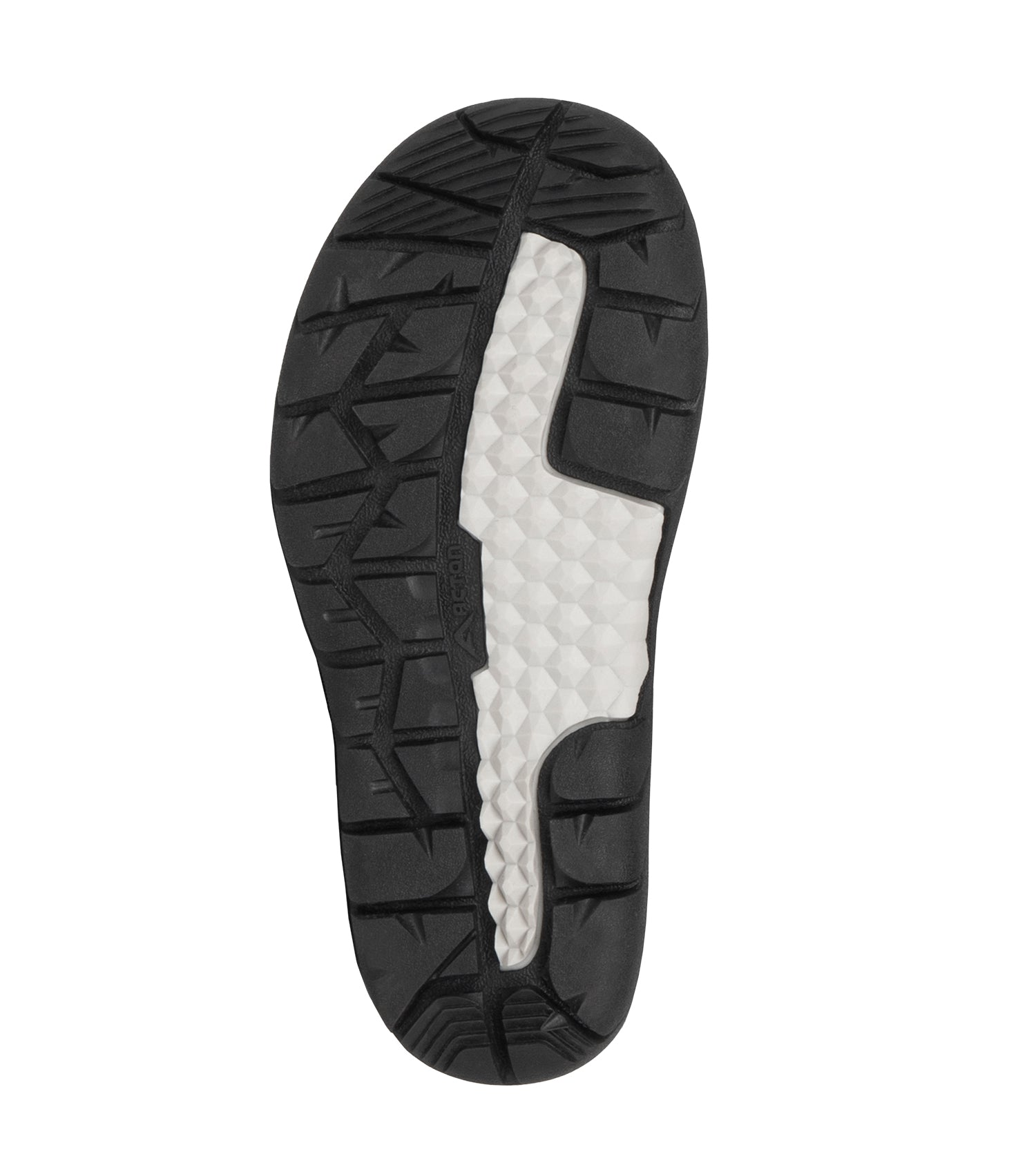 Bottes d'hiver Gummy - Acton semelle noire antidérapante avec insertions blanches, vue de dessous