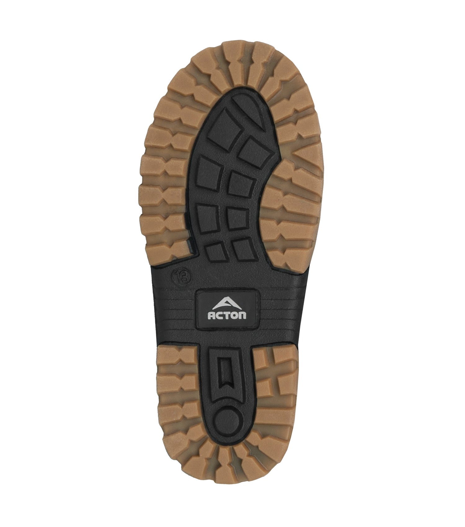 Bottes d'hiver Energy - Acton vue dessous semelle en caoutchouc noire et marron antidérapante pour enfant