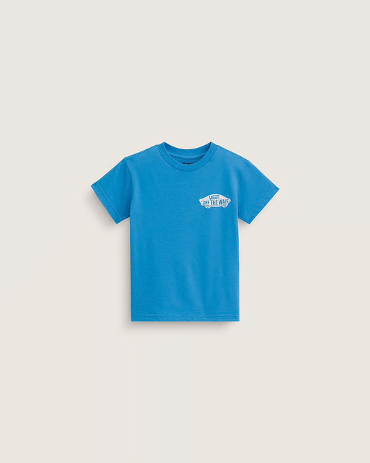 Chandail - Vans bleu ciel en coton polyester, style manches courtes, pour enfant, vue de face.