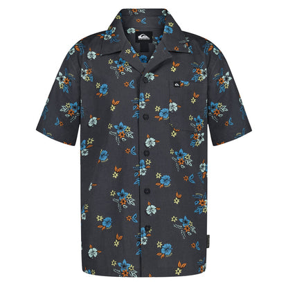 Chemise - Quiksilver à manches courtes en coton avec motif floral bleu et orange, image de la galerie position 1 carrée 800x800