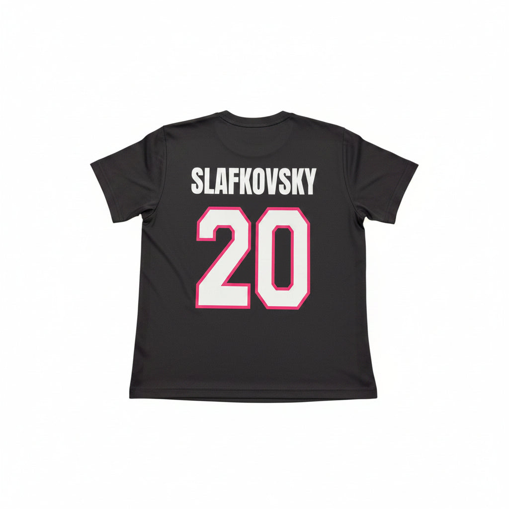 T-Shirt Polyester Noir Logo Rose - Slafkovsky #20