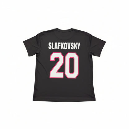 T-Shirt Polyester Noir Logo Rose - Slafkovsky #20