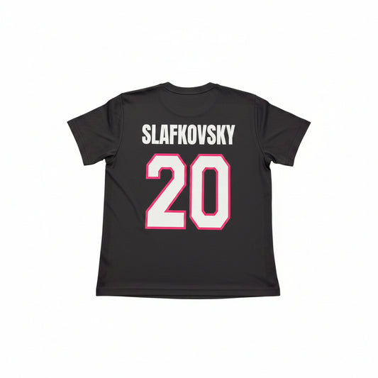 T-Shirt Polyester Noir Logo Rose - Slafkovsky #20