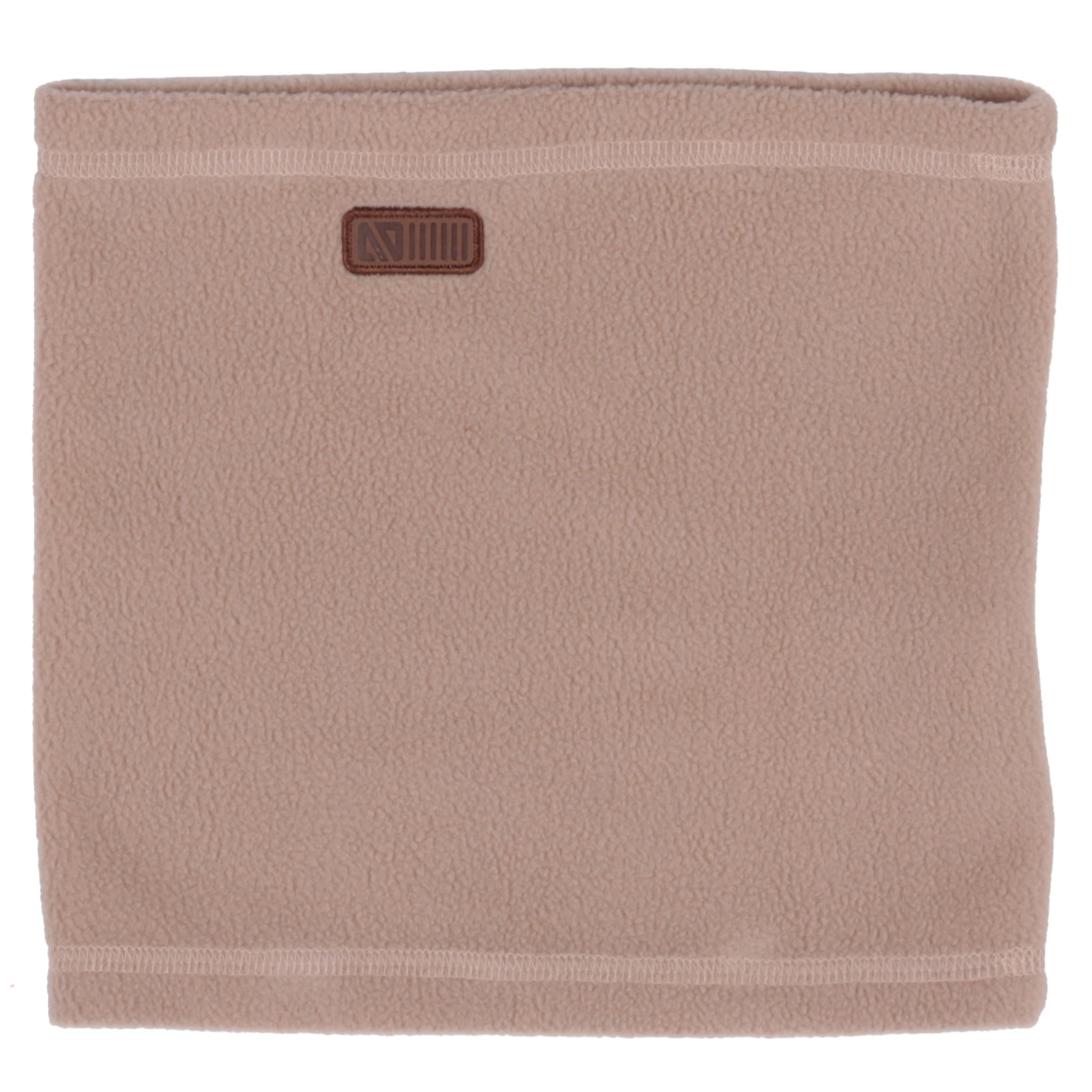 Cache-cou en polar - Nanö beige clair en tissu polaire doux, pour enfant, vue de face sur fond blanc.