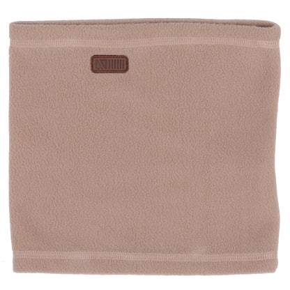 Cache-cou en polar - Nanö beige clair en tissu polaire doux, pour enfant, vue de face sur fond blanc.